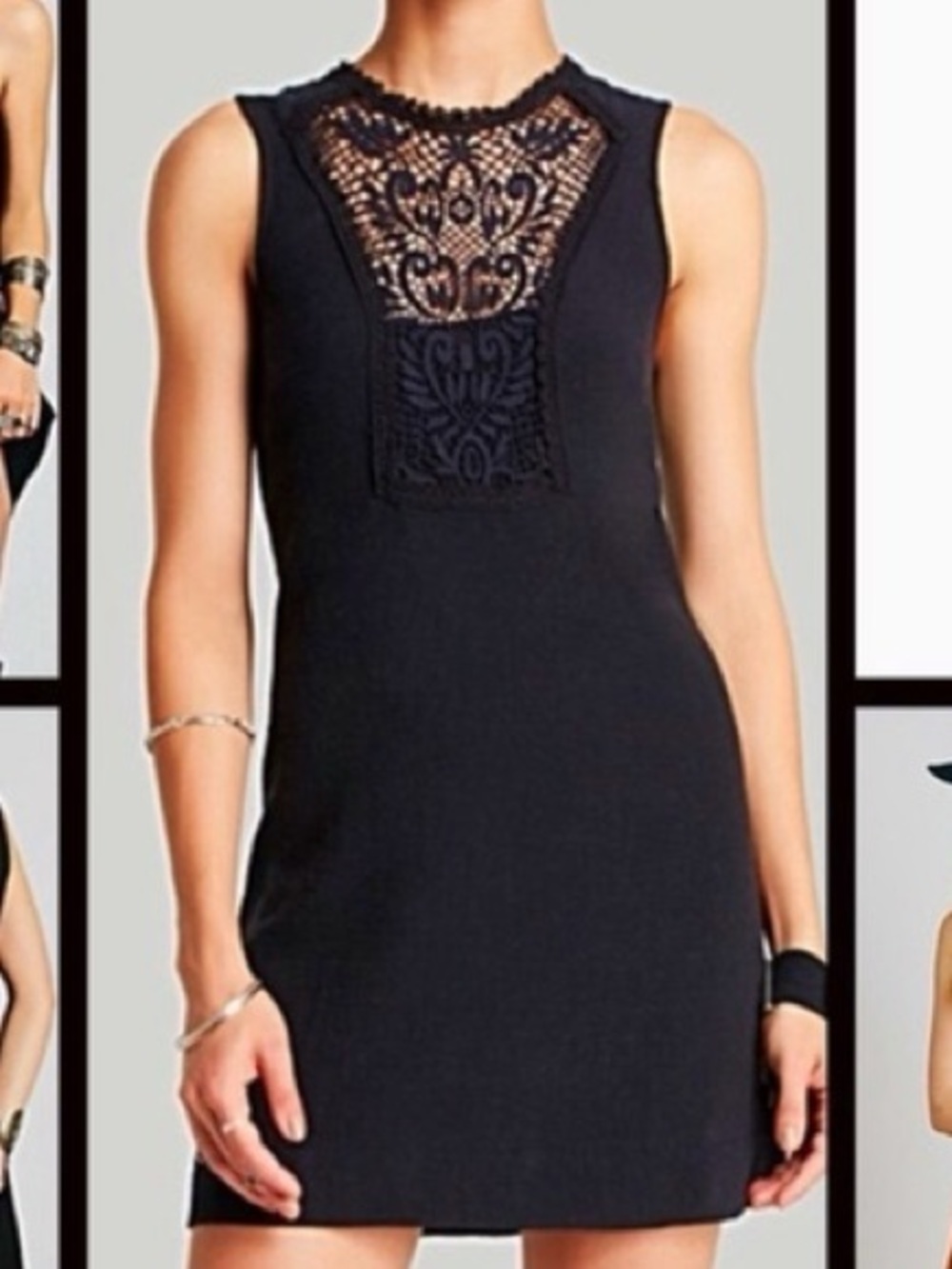 Free People Sleeveless Black Crochet Back Women's Dress small